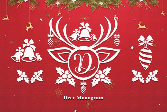 Deer Monogram: A Warm, Festive Display Font for Small Business Branding